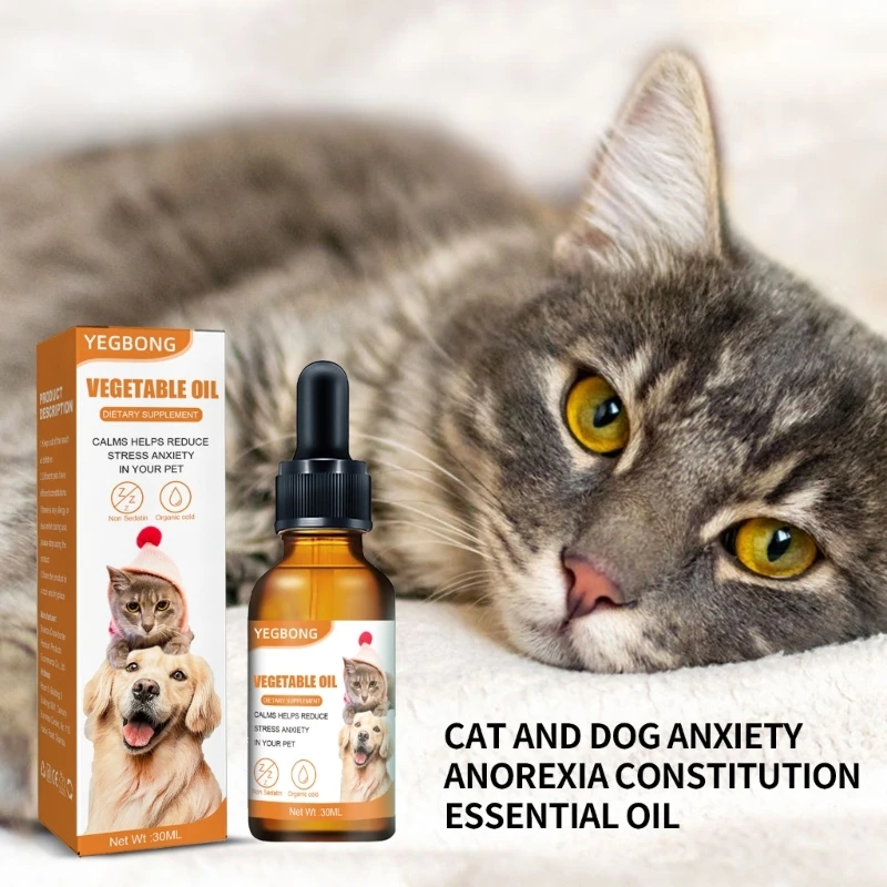 Calming Essential Oil for Dog Cat Natural Organic Calming Drop Safety Effective Pains Anxiety Stress Joint Skin Health B03E