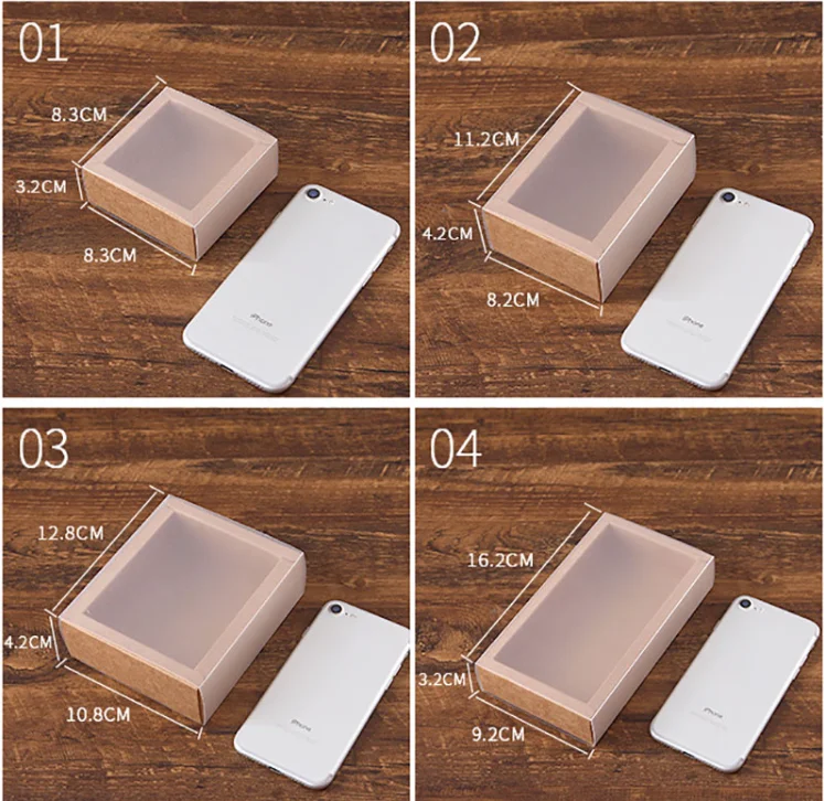 10pcs Kraft Paper Gift Boxes with Clear PVC Window, Exquisite Drawer Packaging for Wedd... - SKU KPGB1100 - UGI Packaging