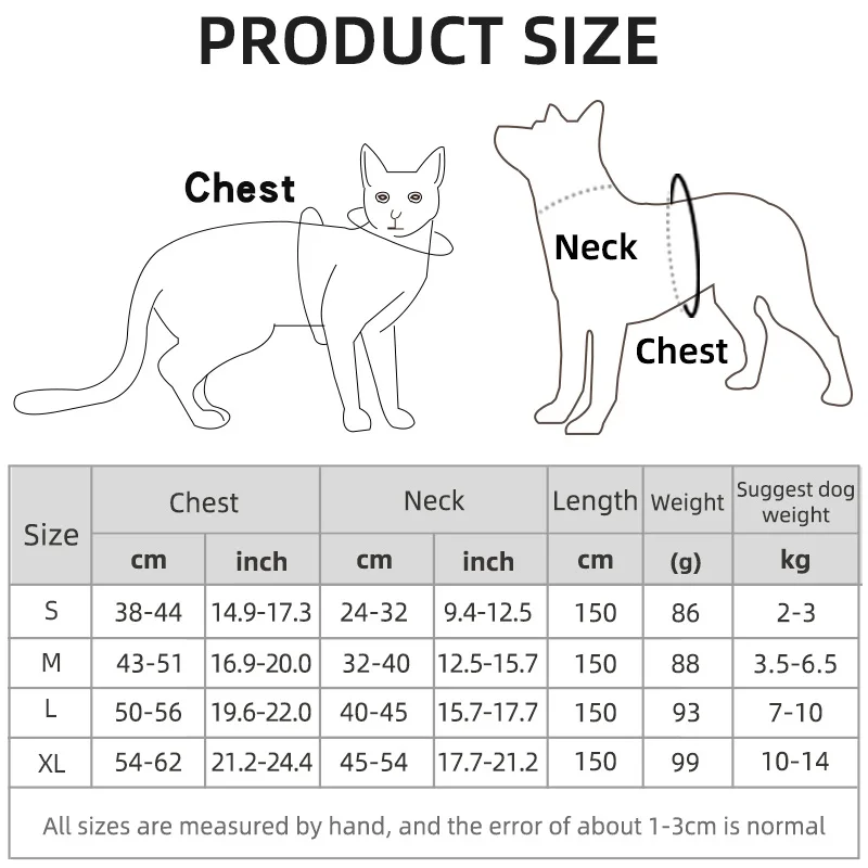 Pet Harness Leash Set Dog Harness and Leash Set Reflective Adjustable Puppy Cat Harness Outdoors Walking Vest For Small Medium Dogs