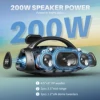 W-KING Portable Bluetooth Speakers 200W RMS, Massive Bass Party Boombox IPX7 Waterproof Speaker Large Loud Outdoor, With 2 Mic 6