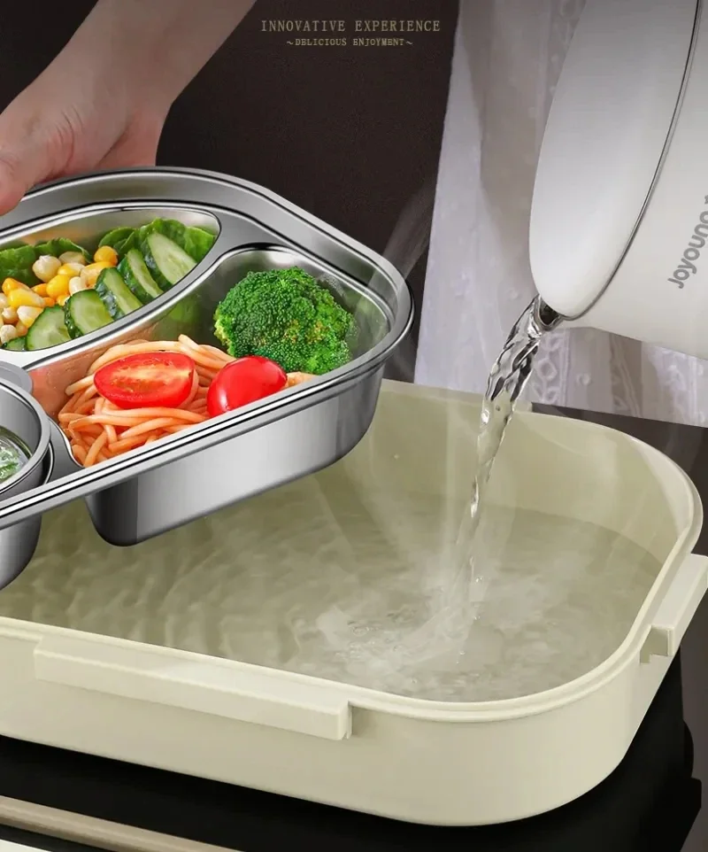 304 Stainless Steel Compartment Insulated Lunch Box Office Worker Students Sealed Portable Bento Microwae Heating Food Container