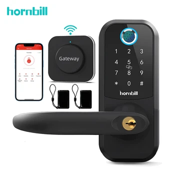Hornbill Fingerprint Wifi Smart Door Lock Electronic Remote Unlock Digital Keyless Entry Locks Handle Home Security Protectio 1