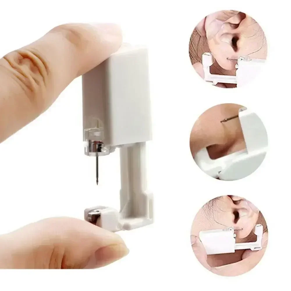 Safety Ear Piercing Gun Kit Disposable Disinfect Safety Earring Piercer Machine Studs Nose CLip Body Jewelry Piercing Tool 100pc
