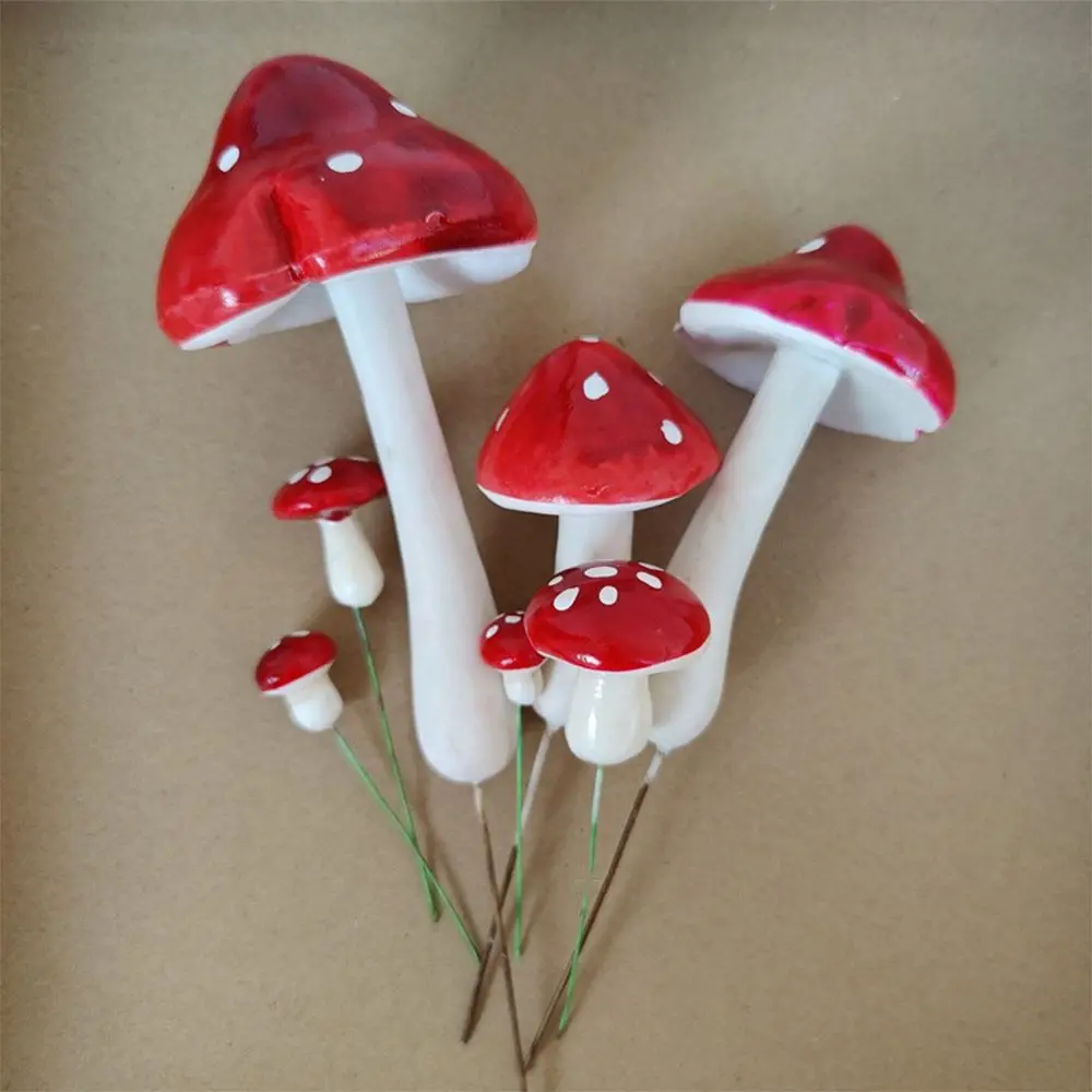 Accessories Foam Simulated Mushroom Cake Topper Red DIY Happy Birthday Cake Decorating Baking Dessert Decor Cake Insert Set