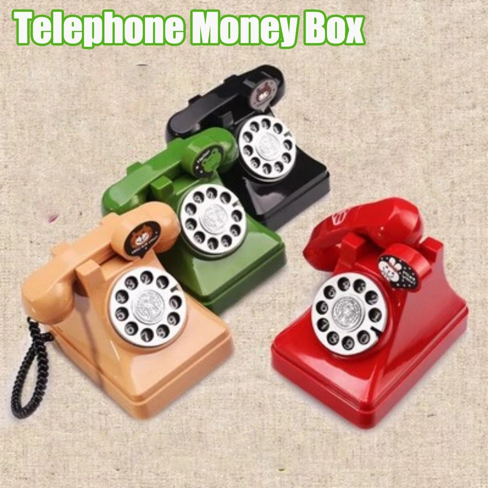 Retro Telephone Children's Birthday Money Bank Analogue Money Deposit Management Toys Model Collection Home Decoration money saving box,piggy bank,coin deposit box