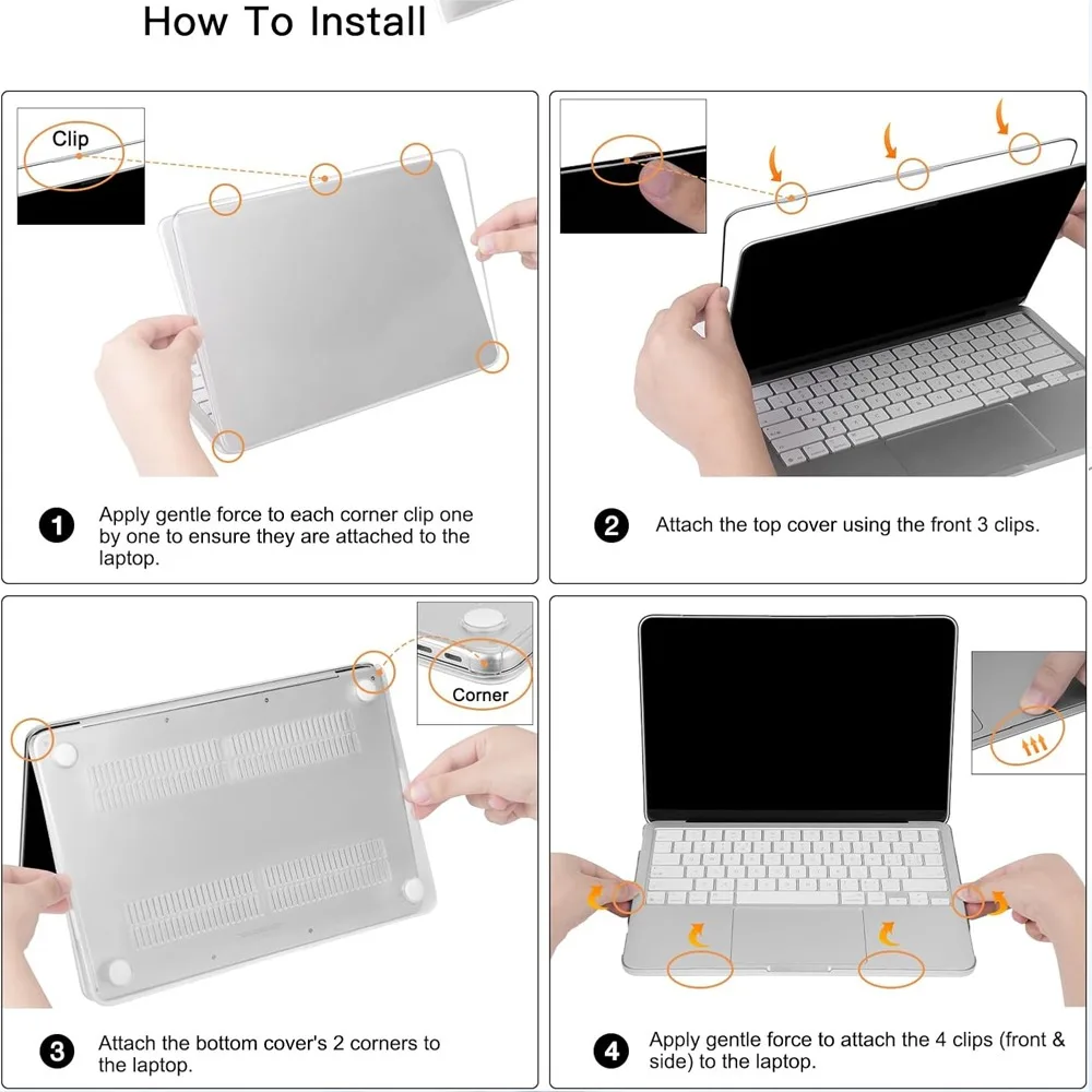 Transparent Scratch-Resistant Hard Shell Laptop Case – 13 Inch Protective Cover