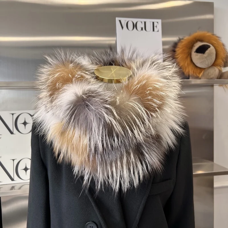 Luxury Women Winter Real Fur Scarf Warm Fox Fur Headband Ring Natural Fox Fur Scarves Fashion Lady Natural Fur Mufflers 4