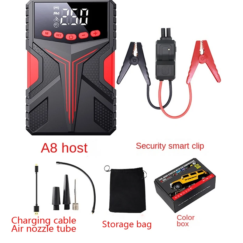 37000mAh Car Emergency Starting Power Supply 12V Charging Battery Backup Gas Charging Pump Integrated Machine Igniter
