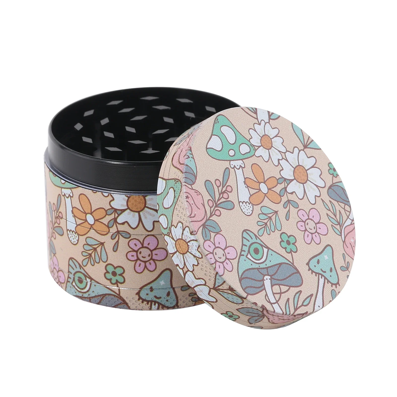 2" Floral Mushroom Herb Grinder herb grinder