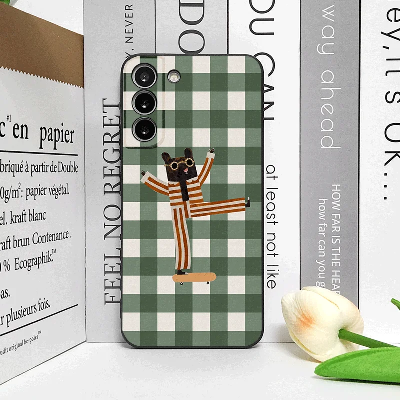 Chic Striped Plaid Animal Pattern Phone Case - Soft Cover