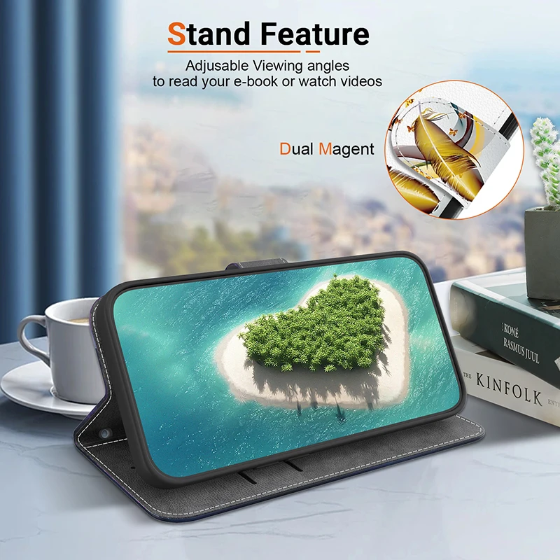 Magnetic Leather Flip Wallet Case with Painted Pattern