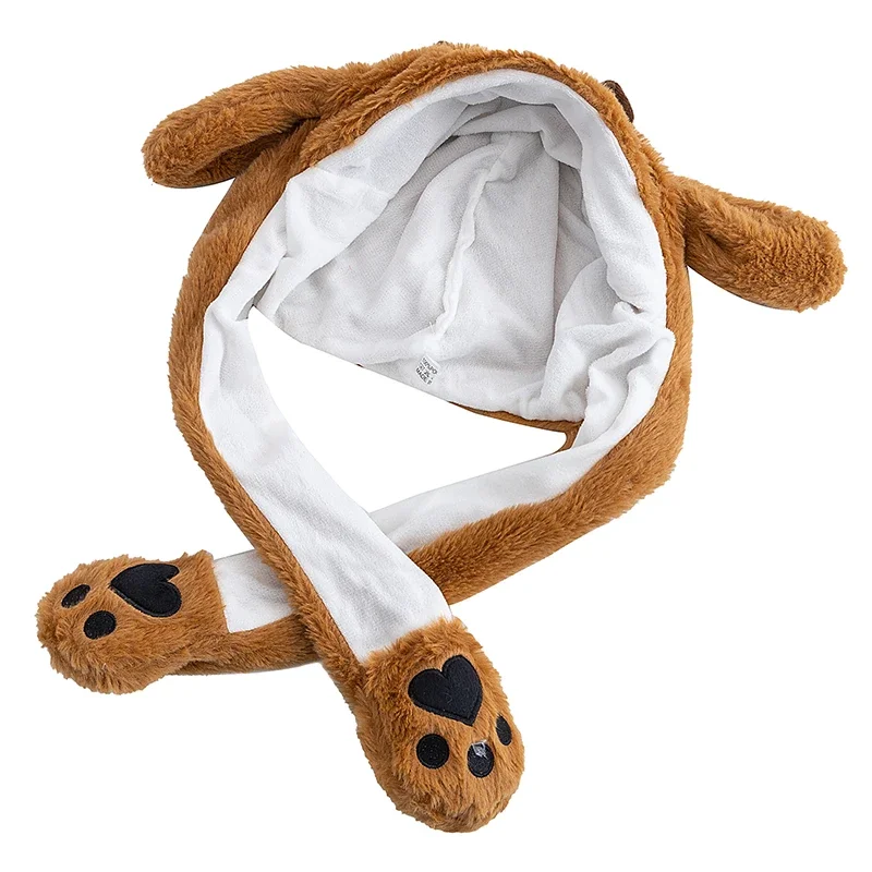 Hot Sale Cozy Funny Hat Lovely Sleep Capybara Style Winter Cap Ear Moving Up Hat For Women Girls Cute Plush Winter Hats
