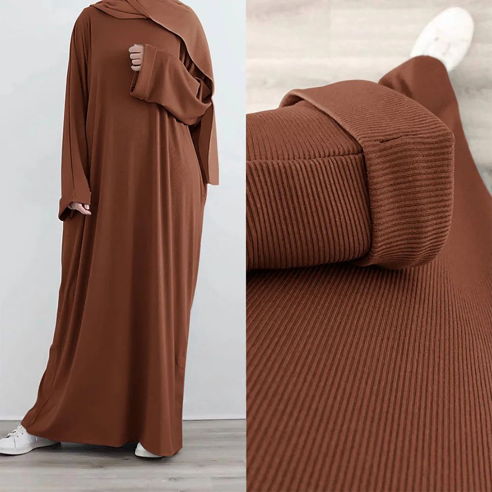 

Мусульманское платье Дубай платья Largos трикотажная Абая женская одежда Caftan Исламская осенняя одежда для женщин eid