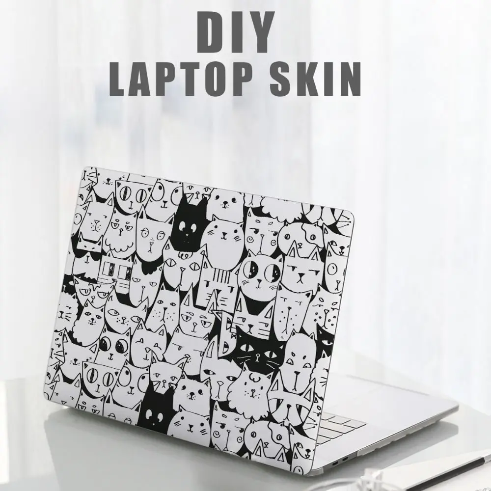 DIY 15인치 노트북 스티커 스킨 귀여운 고양이 A+C 사이드 노트북 컴퓨터 커버 스킨 (맥북/HP/델/레노버/에이서/아수스 호환)