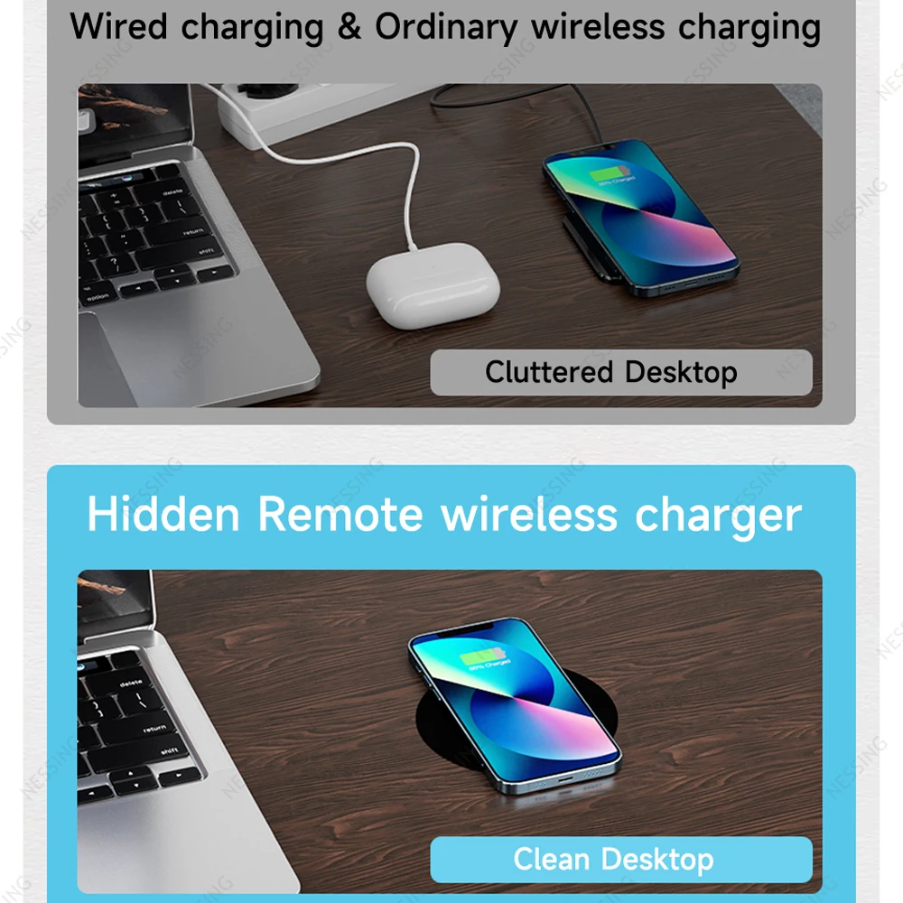 Long Distance Wireless Charger Pad Desktop Coffee Furniture