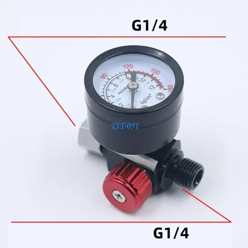 E15A 1/4 스프레이 페인트 건 공기 압력 조절기 0  180PSI 어댑터 공압 공구