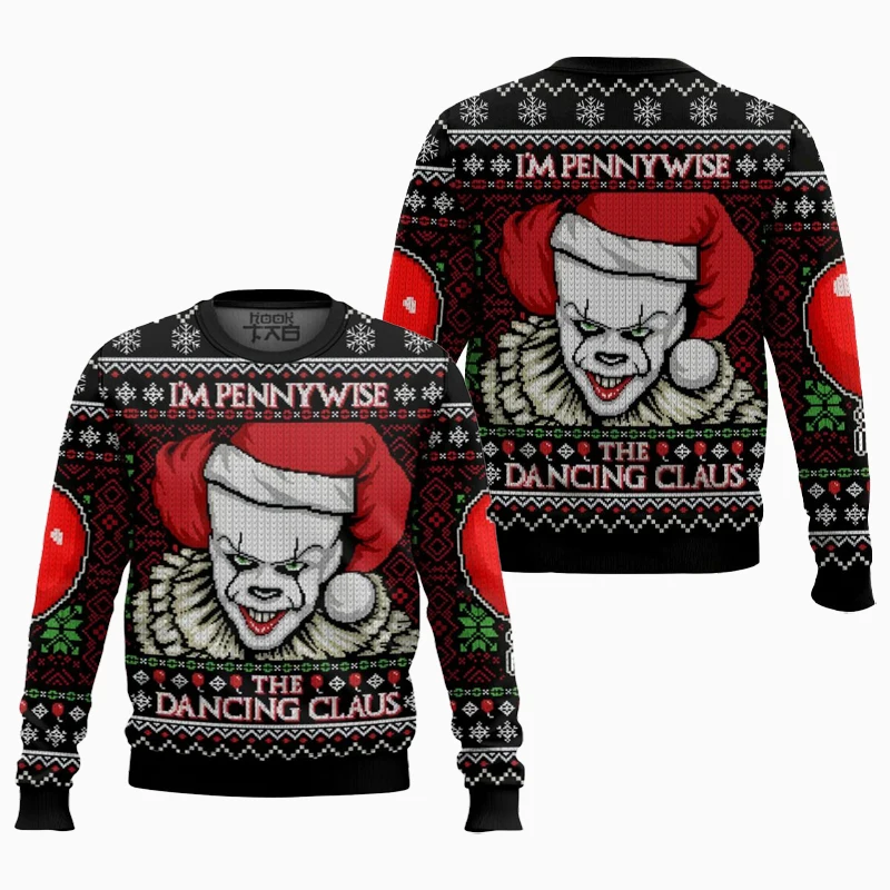 I’m Pennywise The Dancing Claus It Ugly Christmas Sweater Funny Holiday Party Pullover Plus Size Sweater for Men Xmas Gift 2026