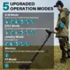 MD910 Underground Metal Detector,Professional Depth Search Finder,Gold Detector,Treasure Detecting Pinpointer,10"Waterproof Coil 5