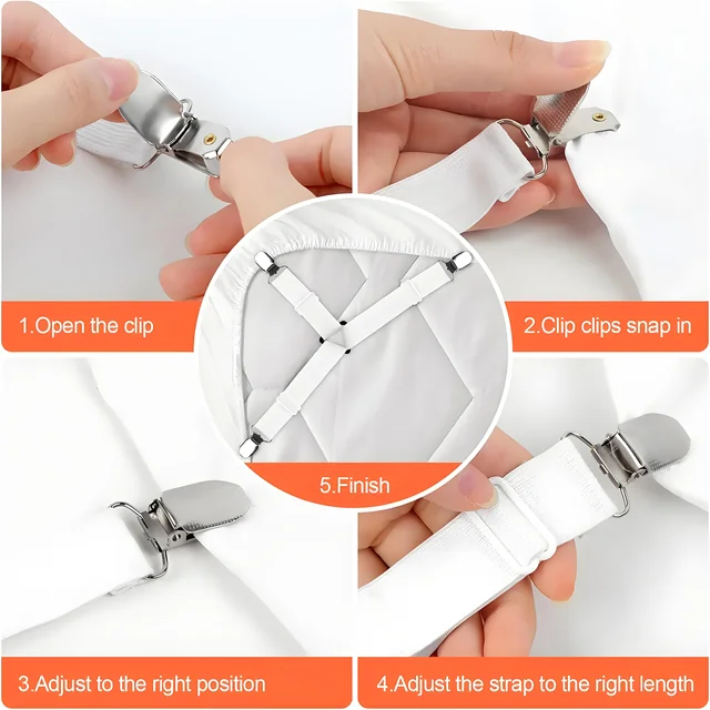 Clip triangulaire pour drap de lit, 4 pièces, housse de matelas, drap, support réglable, boucle de drap 3