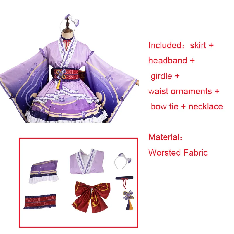 thumbnail image 1 of Disfraz de Cosplay de Genshin Impact Baal Raiden Shogun, vestido de Lolita, kimono, traje de carnaval de Halloween, devolución gratuita, 1 of 5
