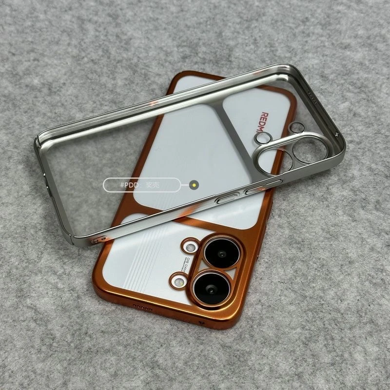 Luxury Matte Transparent Hard Back Cover with Electroplated Border