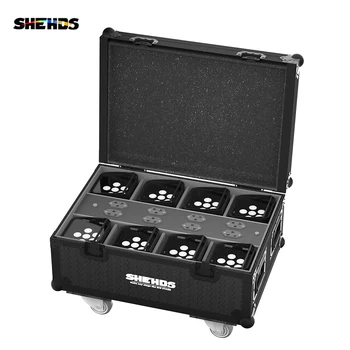 SHEHDS 8/10 PCS 6x18w Wireless Battery Par With Flight Case 1
