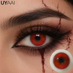 Vibrant Halloween Anime Cosplay Contact Lenses - Multicolored Edition (2 - pack) (Ruby Rush)