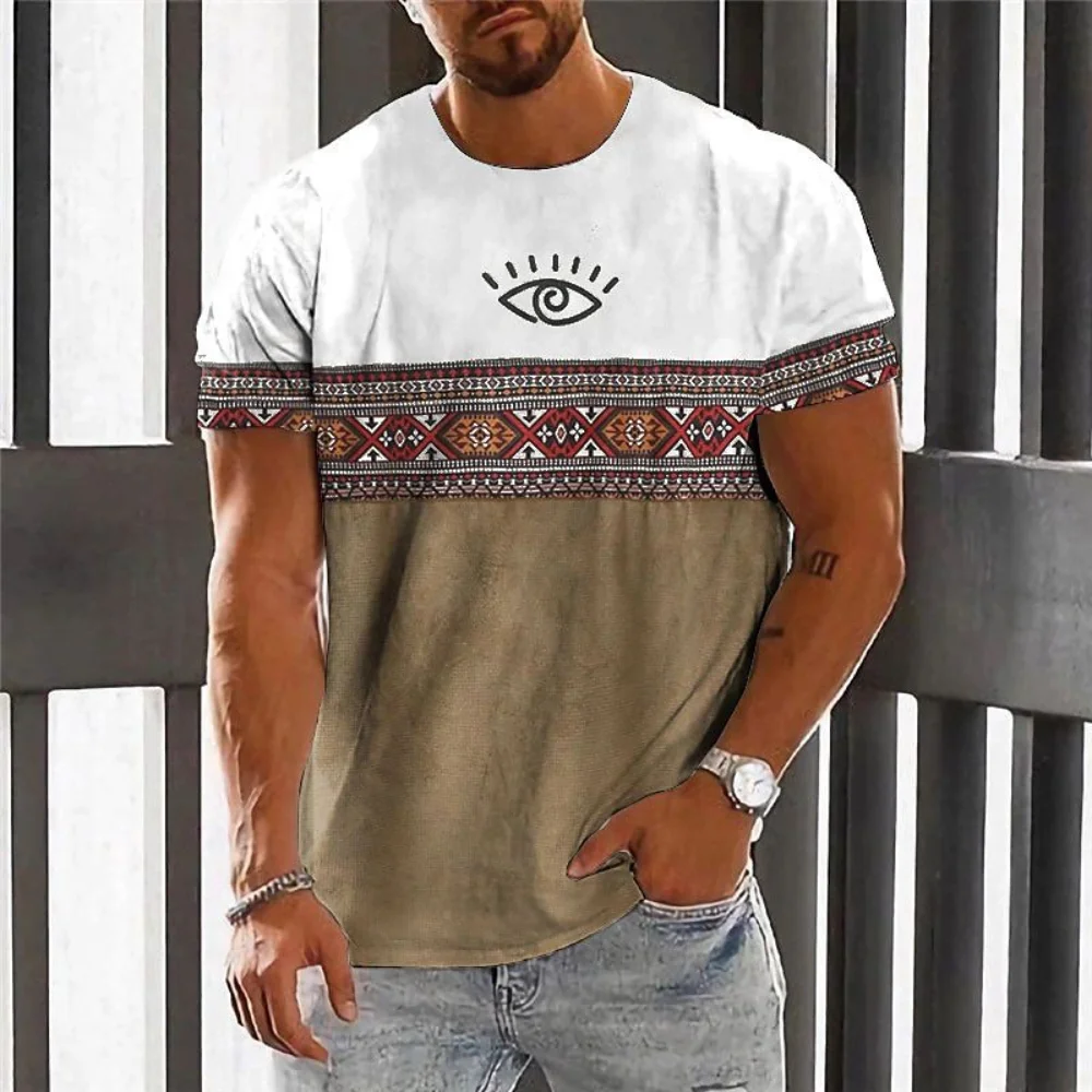 

Vintage Ethnic T-shirt 3d Print Clothing O-neck Men Tops Oversized Short Sleeve Tee Summer Loose Male Streetwear Mens Clothes