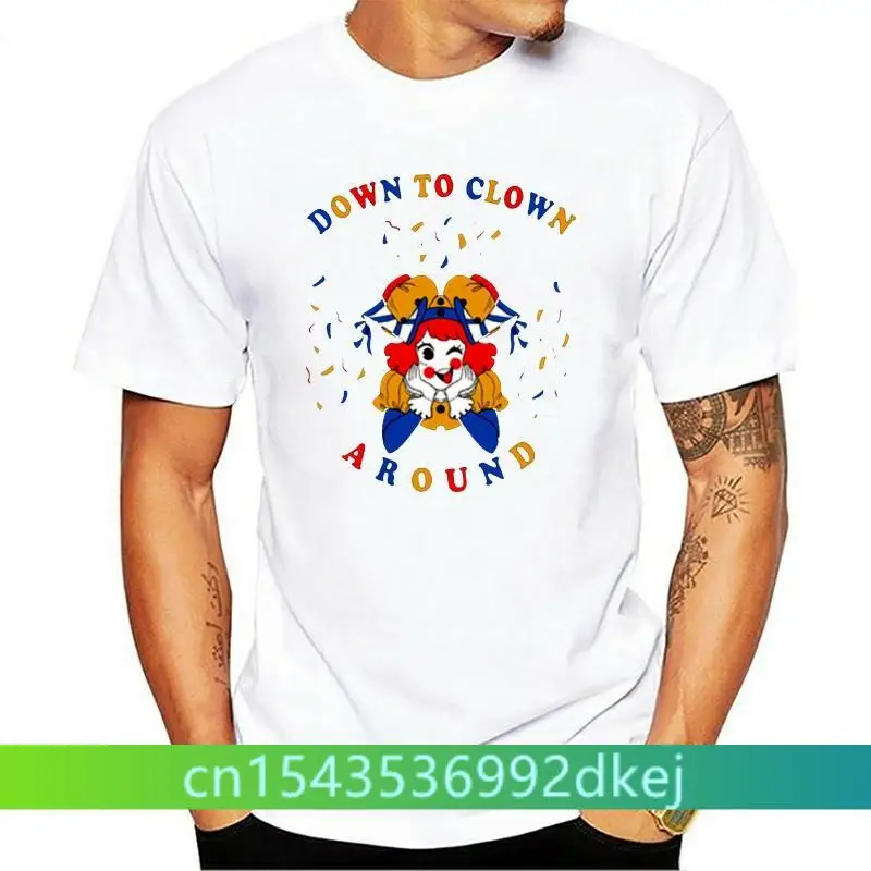 

Circus T Shirts Jester Down To Clown Funny Tops EU Size Streetwear Crew Neck Digital Print Cute Tshirts For Men