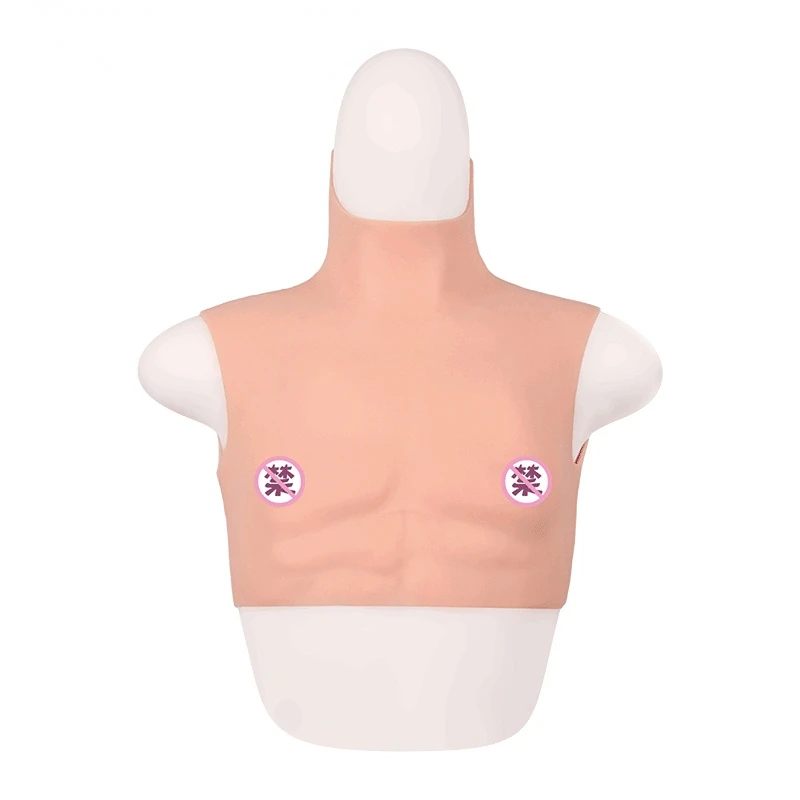 

New Silicone Breast Forms Turtleneck Short Muscle Thickening Pectoral Muscles Posing As A Pseudo-puppet Chest Muscle Outfit