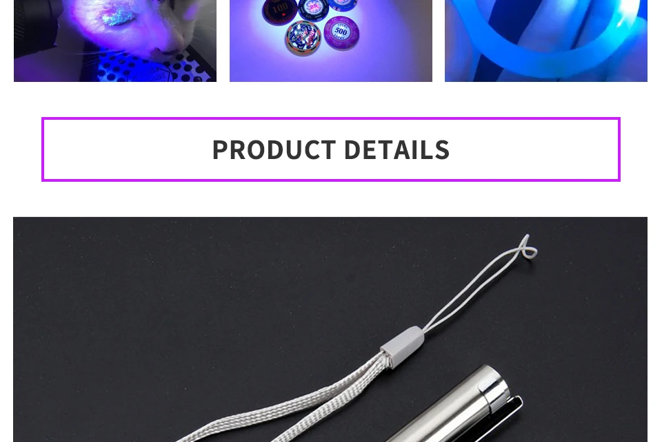 UV inspection lamp 365/395 mini portable lamp LED ultraviolet jade identification money inspection cat moss inspection Tcosqy