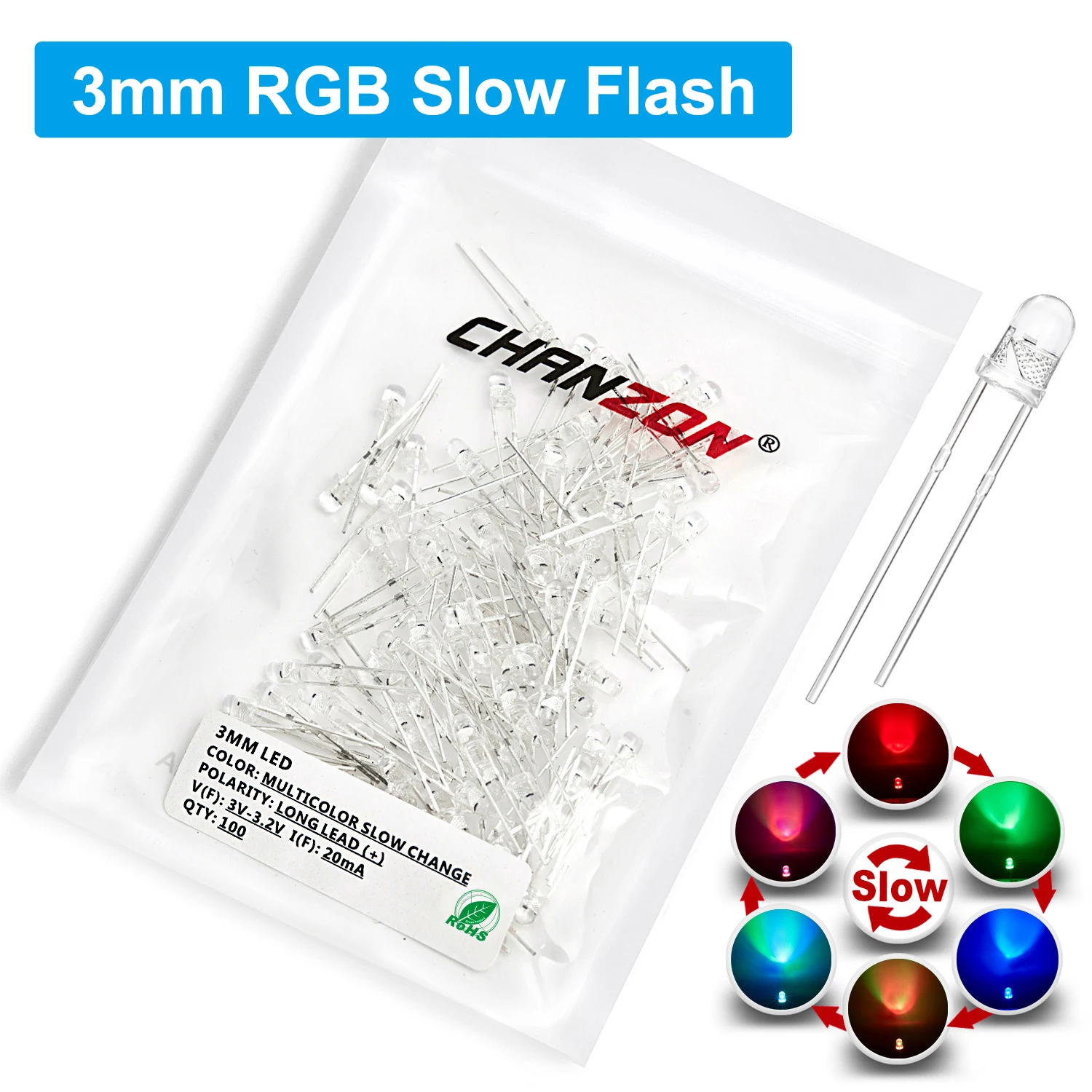 ตัวเลือกสินค้า LED สีเปลี่ยนได้ 7 สี กระพริบได้หลายรูปแบบ