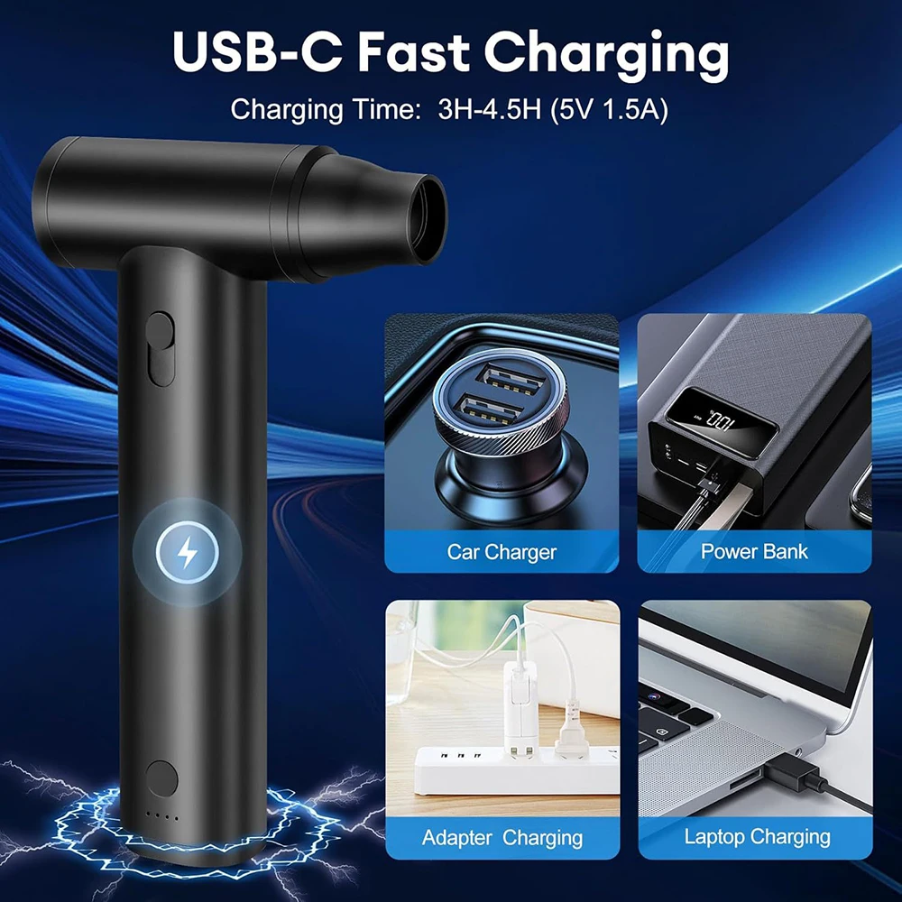 Portable Handheld Wireless Violent Fans Electric Air Duster Cordless Compressed Violent Turbo Fan handheld fan electric air duster Home Cleaning Tools 120000 RPM