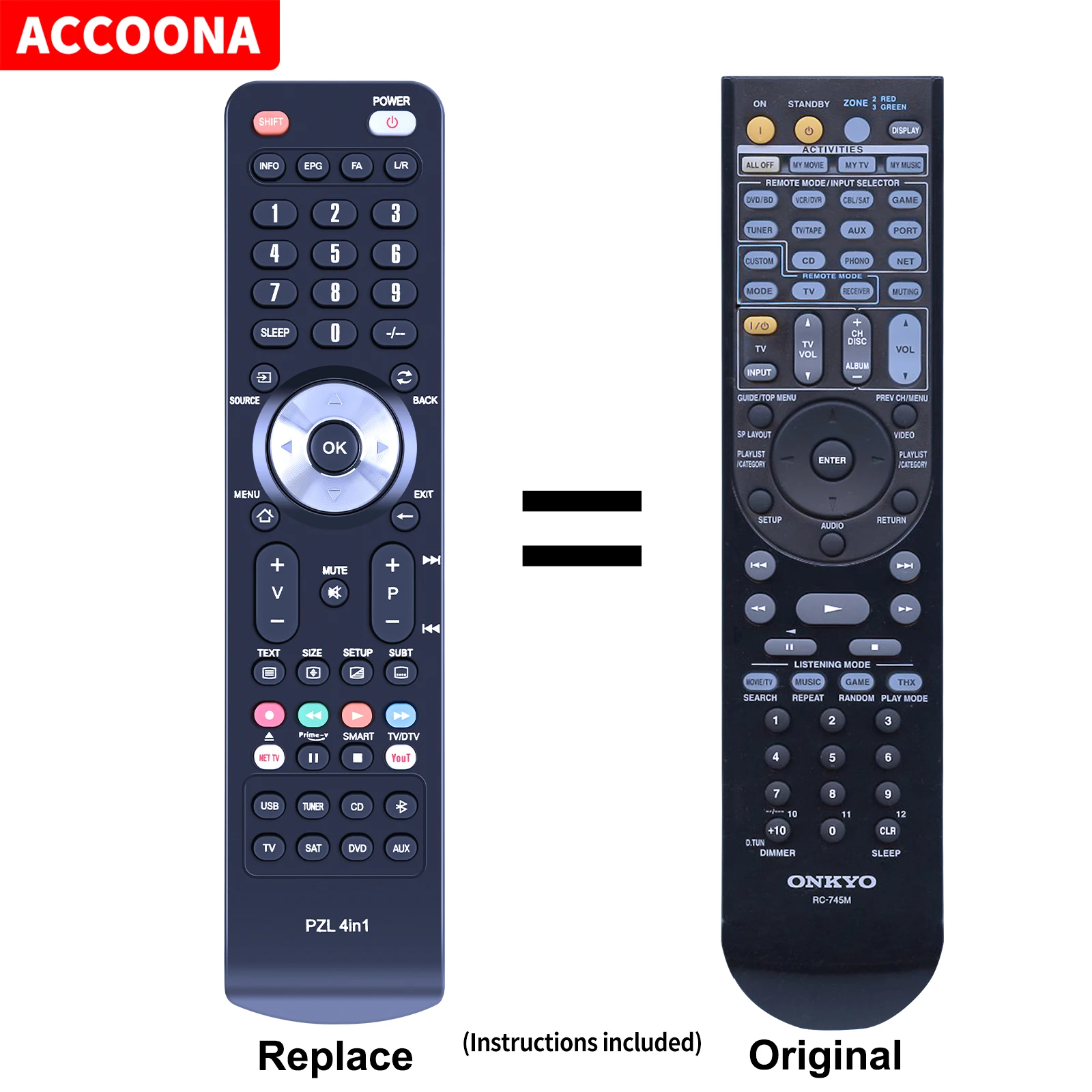 Telecomando Rc-745M Per Ricevitore Onkyo Tx-Nr80 Ht-Rc180 Av A/V