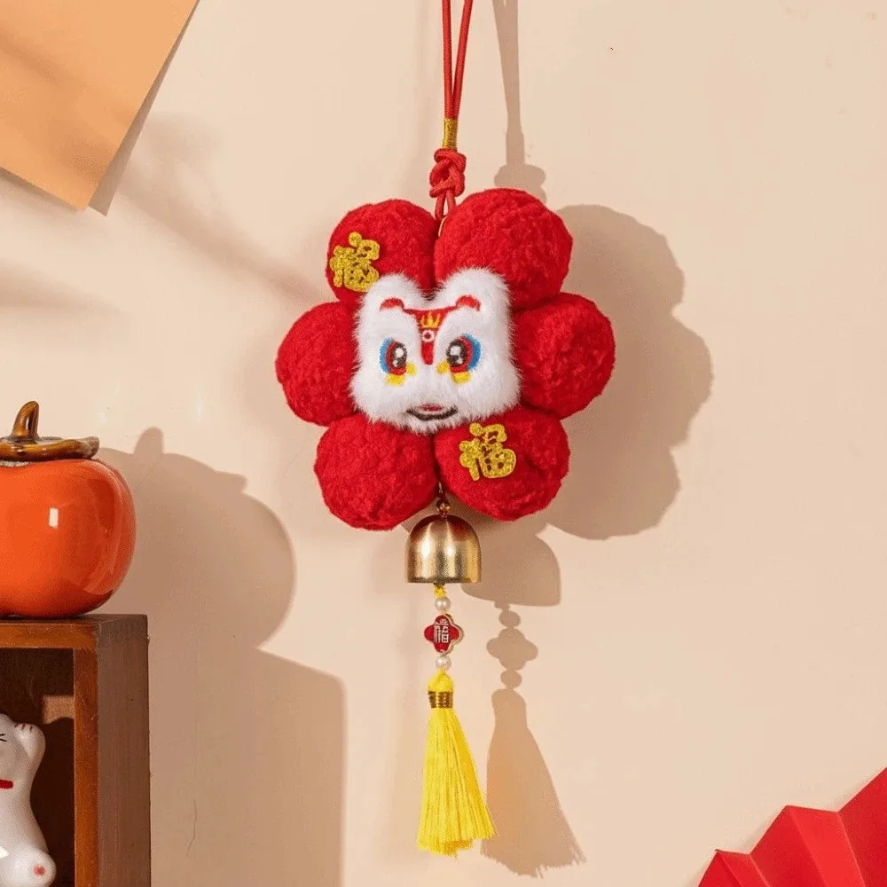 Traditional Chinese New Year Pendant Flower Shaped Chinese Style Spring Festival Ornaments with Tassel Bell Hanging