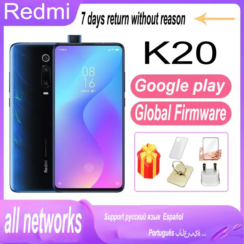 

Оригинальный Смартфон Xiaomi Redmi K20, глобальная прошивка, сотовый телефон Android Snapdragon 6 ГБ + 128 ГБ 8 ГБ + 256 ГБ