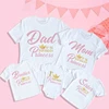 1st Birthday Princess Family Matching Clothes Birthday Girls Party Father Son Mother and Daughter Shirts Crown Print Tops Gifts 1