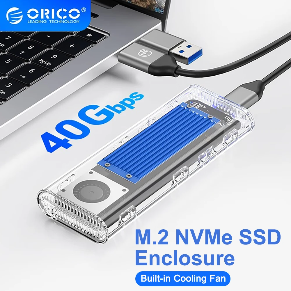 Orico 40Gbps Usb4 Nvme M.2 Custodia Ssd Custodia M2 Ssd Con Ventola Di Raffreddamento Compatibile Con Thunderbolt3 4 Usb3.2 Per Macbook Pro