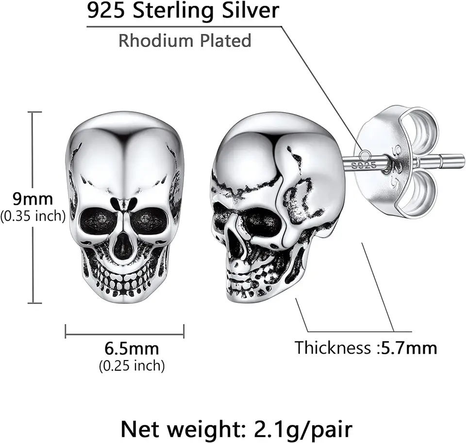 Charm in argento sterling scheletro .925 x 1 ciondoli scheletri di