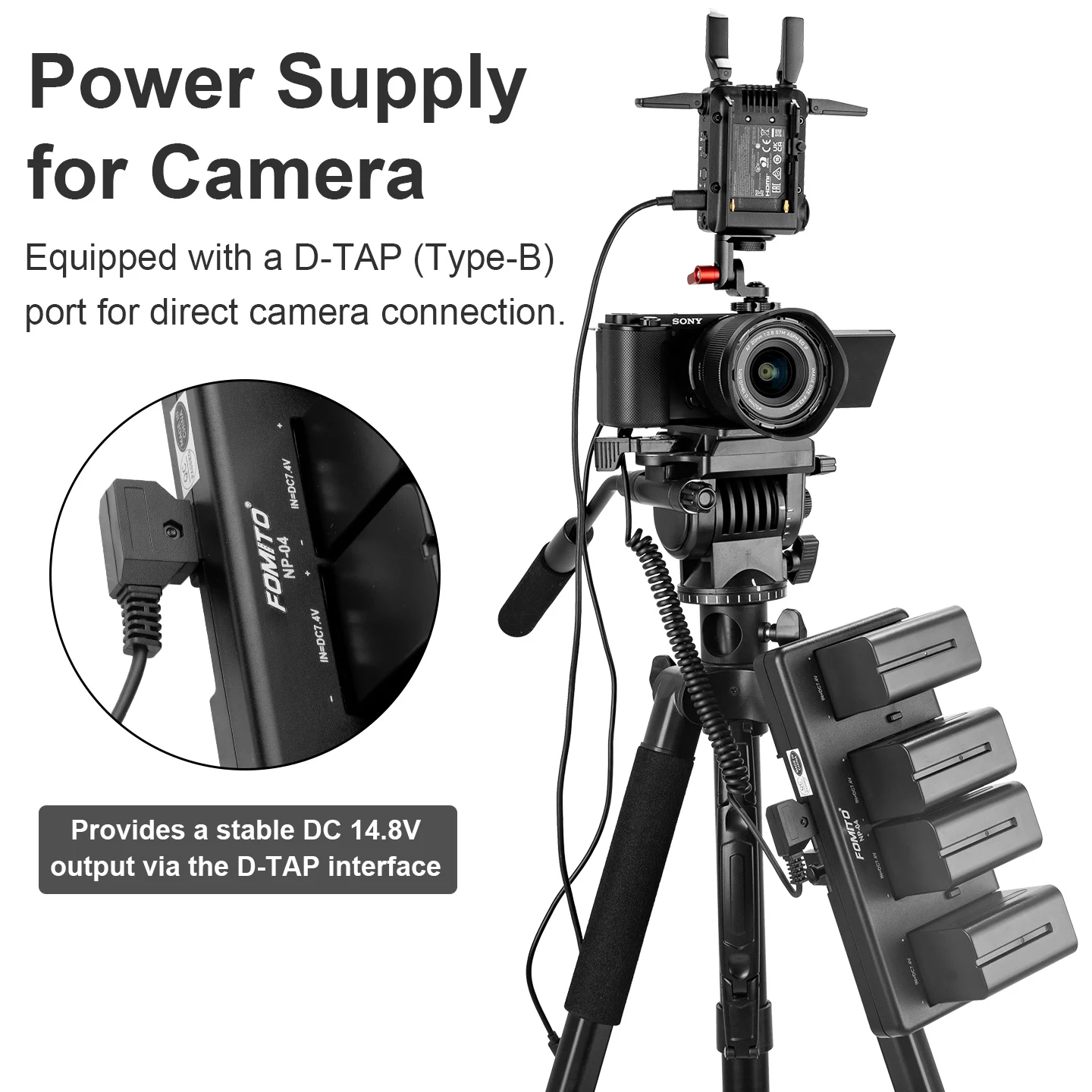 FOMITO NP-F Battery Adapter Plate V Mount Plate Battery Buckle Power Supply System for Sony NP-F Charger