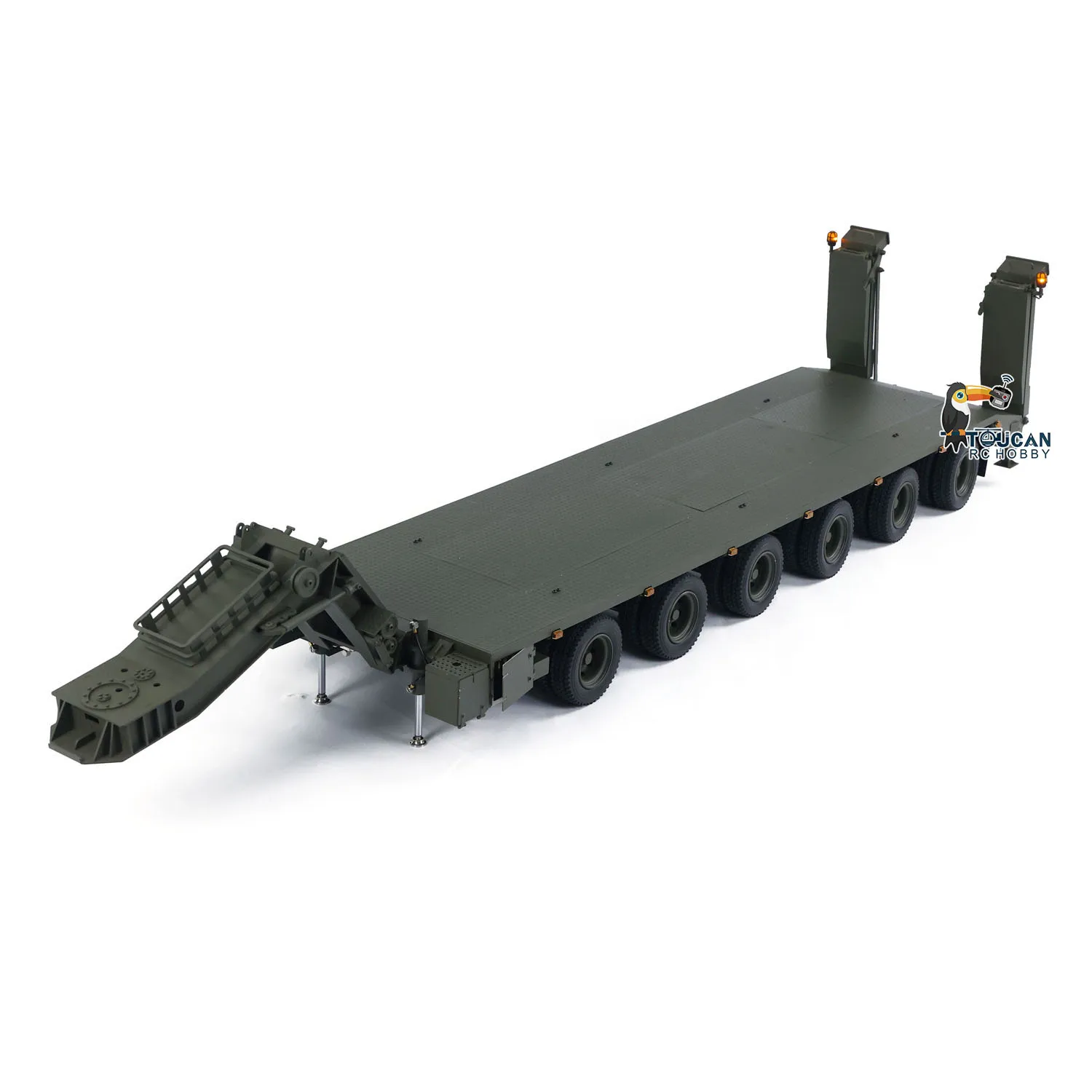 RC Hydraulic Metal Semi Trailer Painted Finished Spare Parts for Toys 1/14 Elefant FAUN SLT-56 Tank Transporter Car 4