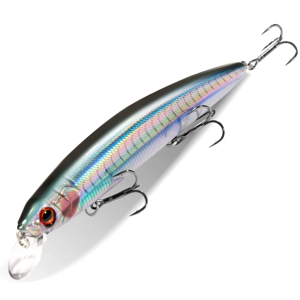 Top Wasser Gewicht System Suspension Minnow 14 cm 24g Wobbler Pesca Meer Angeln Köder Starke Drillinge Silikon Köder Jerkbait – Detail 7