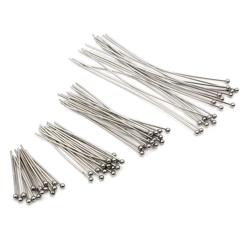 Stainless Steel Ball Pins No Fade 100pcs/Lot 20-70 mm 316 Stainless Steel Ball Pins Findings Ball Head Pins For Jewelry Making DIY Supplies Accessories