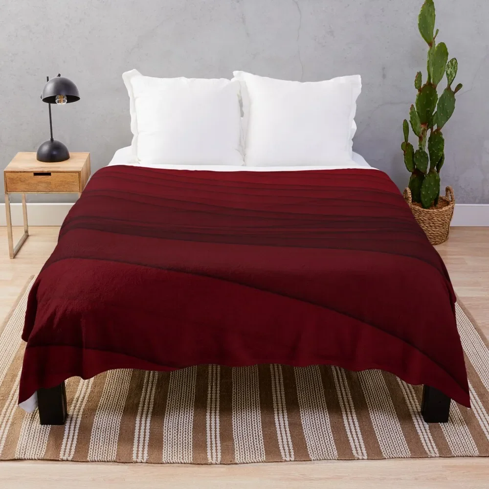 

Deep Red Linear Throw Blanket Decorative Sofas Thermal Blankets