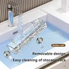 Ripple suction cup storage rack bathroom sink washbasin, suction cup wall mounted non perforated bathroom storage rack 4