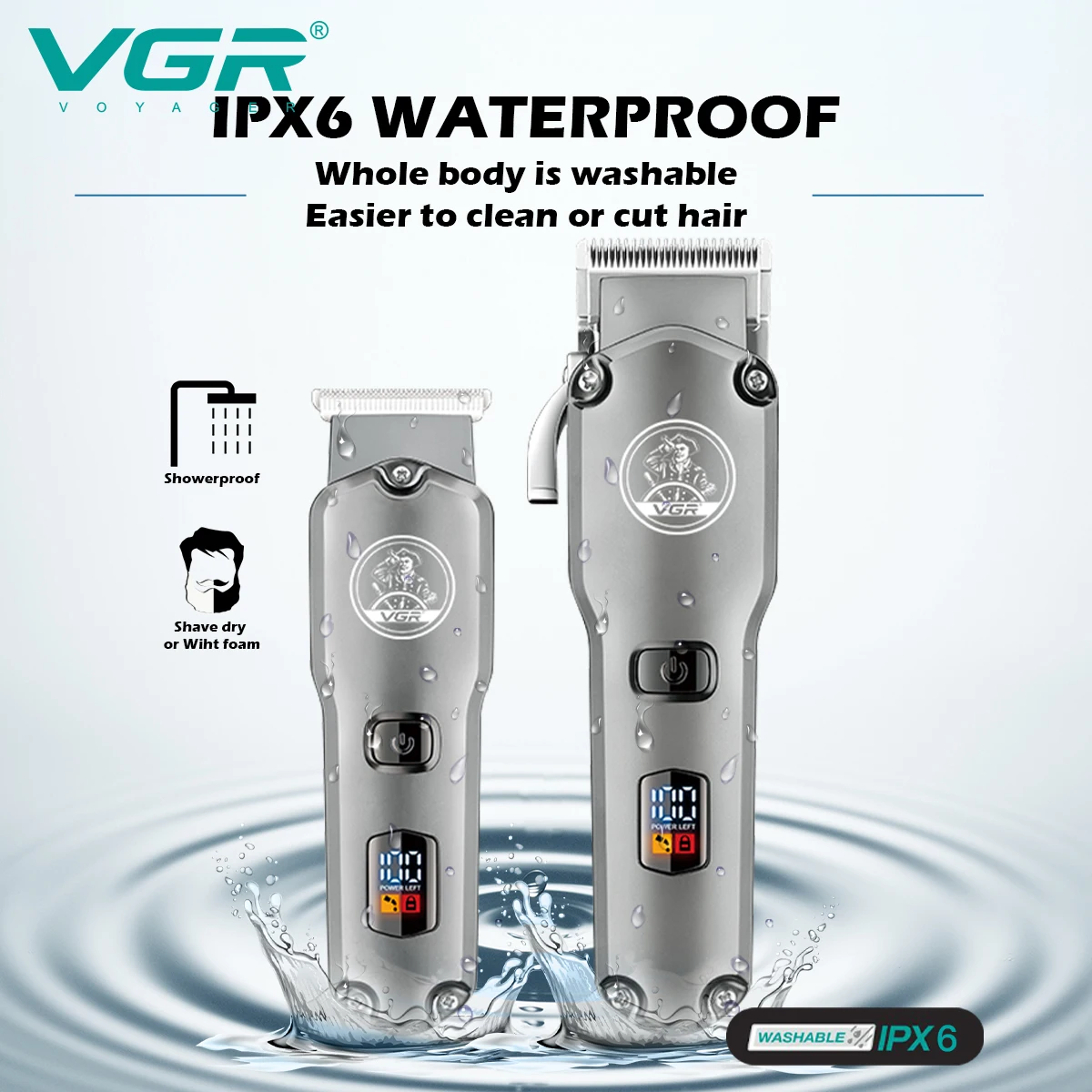 Hair Clipper Professional Combo Kits Electric Rechargeable Cordless Hair Trimmer For Men Lithium Ion