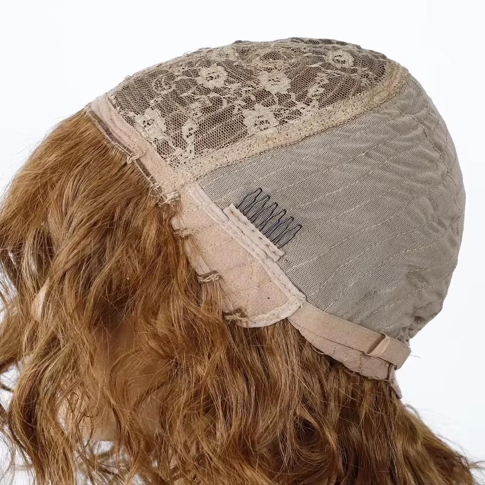 허니 블론드 바디 웨이브 밥 브라운 웨이브 밥 가발 허니 블론드 컬리 밥 가발 인간의 머리카락 사이드 파트 Pre Plucked Full Machine