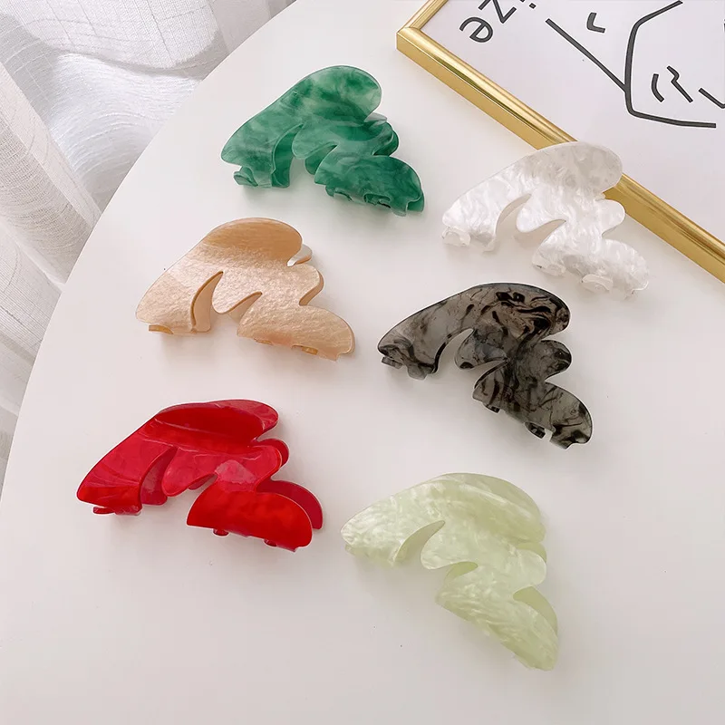 

Large Dongdamen Mermaid Color Acetic Acid Grab Clip Hair Volume French Back Head Triangular Irregular Hair Clip Hair Claw Female