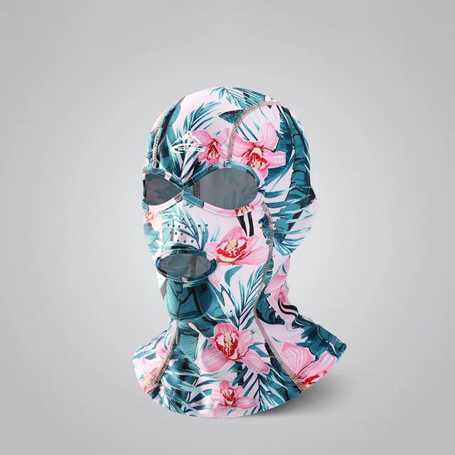 Swimming Diving Facekini UV Sun Protection Full Face Mask Head Neck Cover Face Elastic Swim Cap for Skiing Diving Sports Wear 11