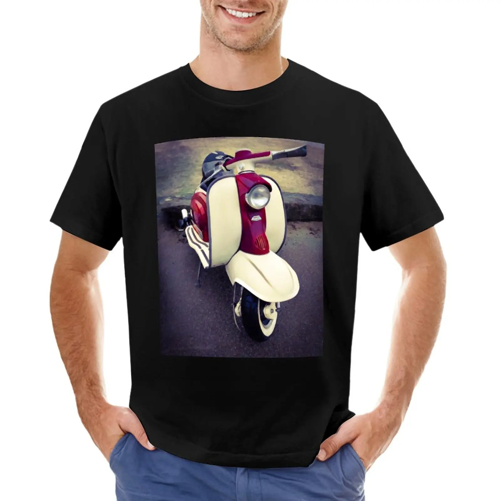 T-Shirt In Lambretta Moda Coreana Estate Top Anime Abbigliamento Uomo